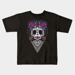 Mexican Sugar Skull Frida Kids T-Shirt